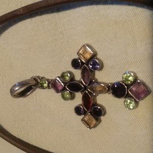Gemstone cross necklace